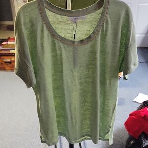 Chico's Olive Short Sleeve Tee